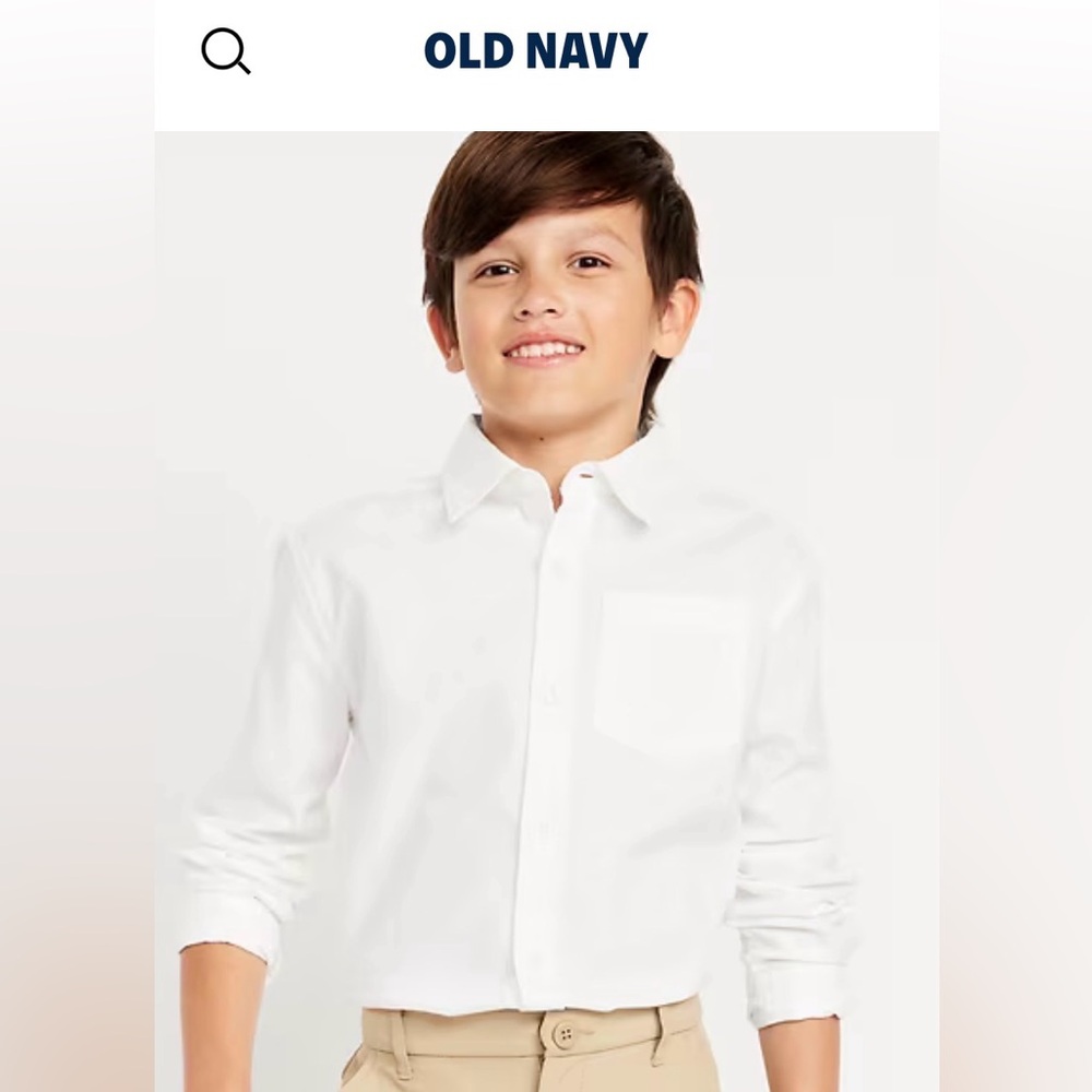 Old Navy Boy’s Crisp White Button Down Shirt